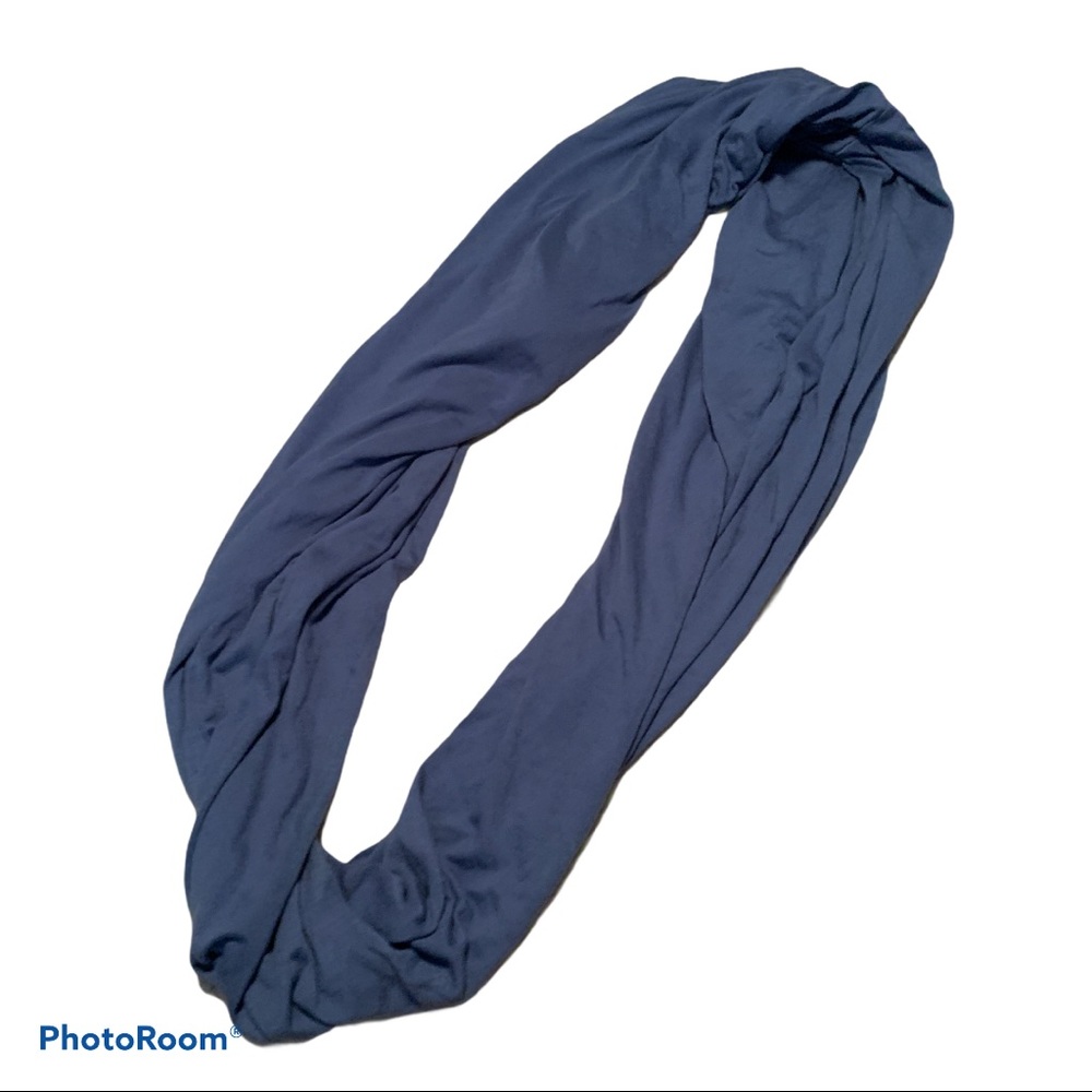 Blue Infinity Scarf with Hidden Zippered Pocket